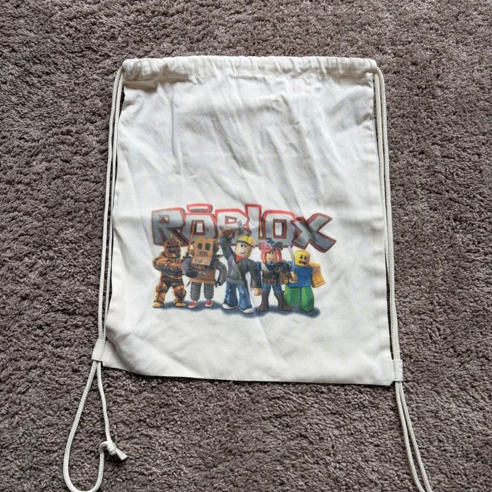 Roblox White Drawstring Bag OS